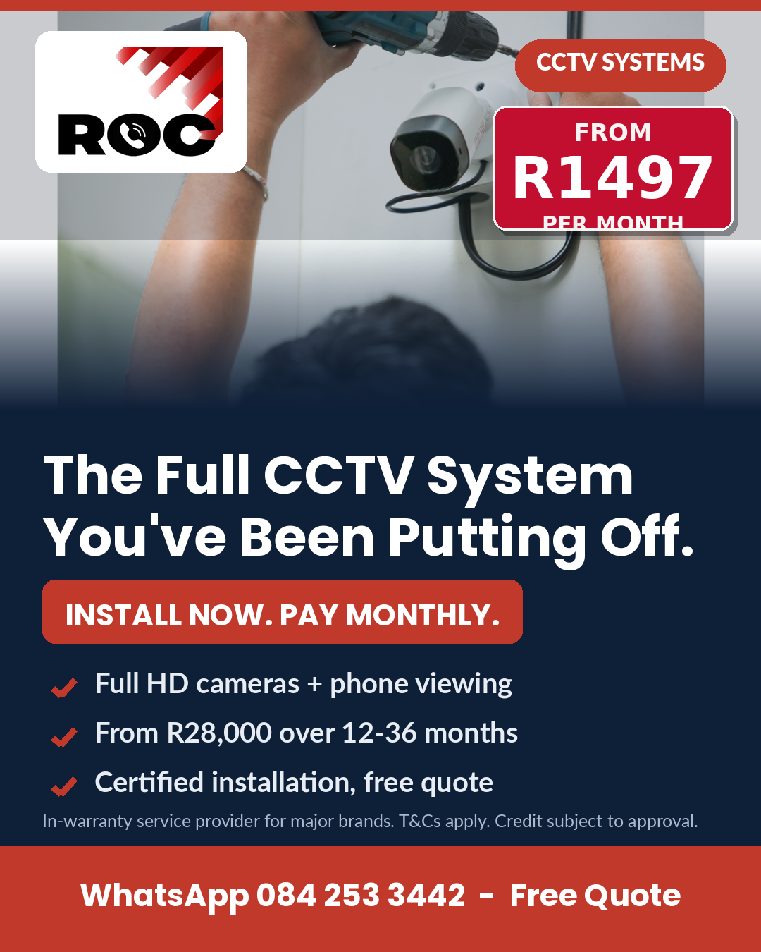 CCTV — install now, pay monthly from R1497/month